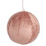 Lot de boules de Noël Polyester Rose 12 x 12 x 12 cm (4 Unités)