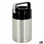Thermos pour aliments Argenté Noir Métal Plastique 1 L 11,5 x 19,5 x 11,5 cm (8 Unités)