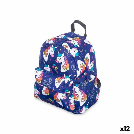 Mochila Escolar Unicornio Multicolor 28 x 12 x 22 cm (12 Unidades)