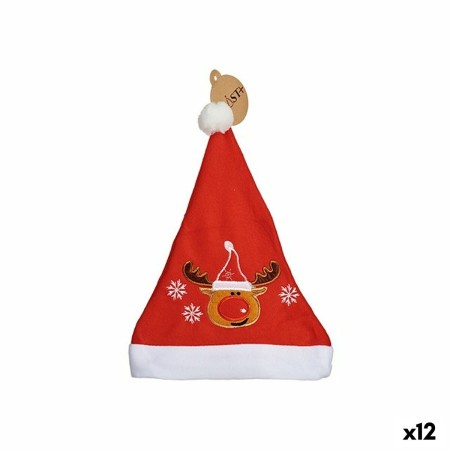 Bonnet de Père Noël Renne Rouge 27 x 1 x 40 cm (12 Unités)