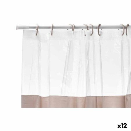 Rideau de Douche Transparent 180 x 180 cm Beige Plastique PEVA (12 Unités)