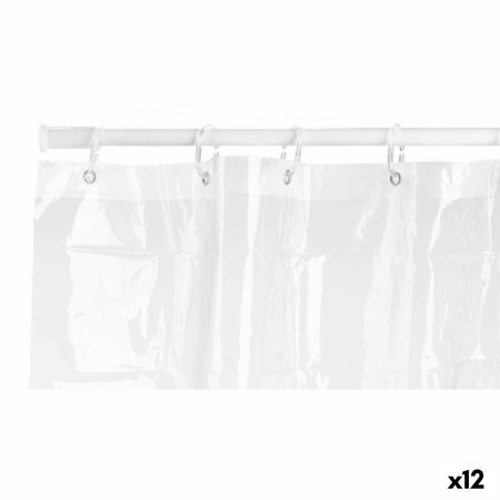 Rideau de Douche 180 x 180 cm Plastique PEVA Transparent (12 Unités)