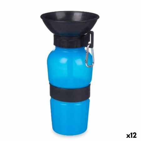 Botella Bebedero de Agua para Perros Azul Negro Metal Plástico 500 ml (12 Unidades)