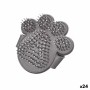 Brosse Animaux de compagnie 11 x 3 x 10,5 cm Gris Métal Silicone (24 Unités)