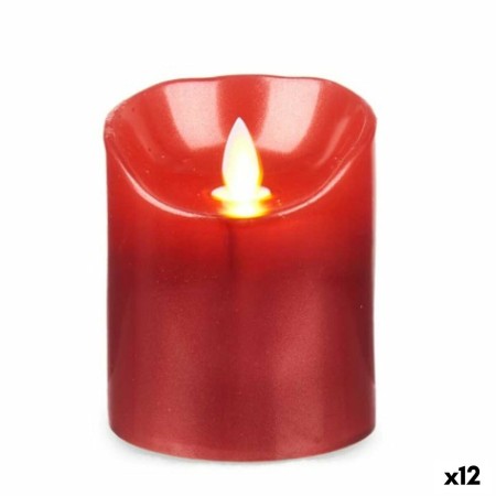 Bougie LED Rouge 8 x 8 x 10 cm (12 Unités)