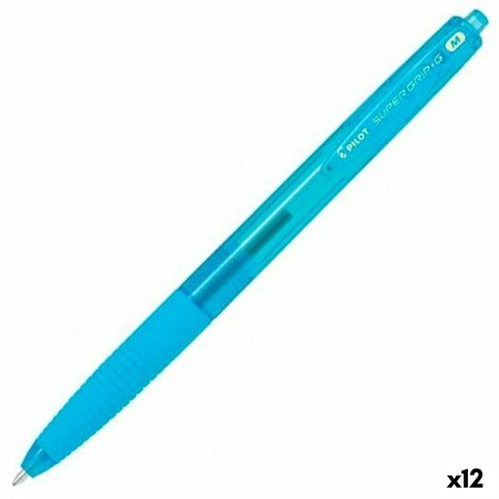 Bolígrafo Pilot Supergrip Turquesa Bola 0,4 mm 12 Unidades