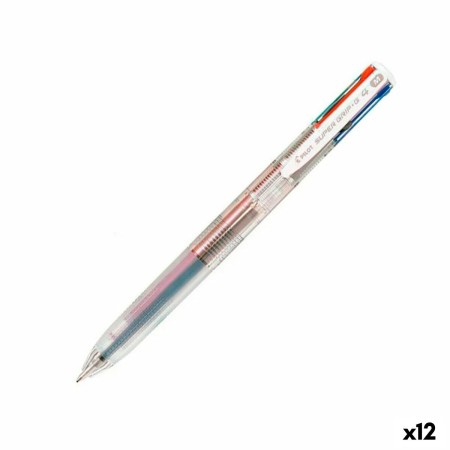 Bolígrafo Pilot Super Grip 4 Transparente 0,4 mm (12 Unidades)