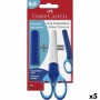 Tijeras Faber-Castell Ambidiestro Azul (5 Unidades)