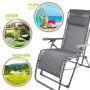 Tumbona Aktive textileno Gris 160 x 76 x 52 cm