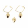 Boucles d´oreilles Femme Shabama  Laiton Gland Baigné dans un éclair d'or 3 cm