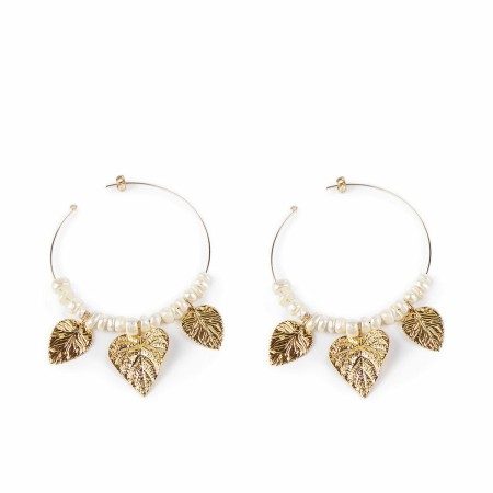 Boucles d´oreilles Femme Shabama Coron Laiton En or Perles 4 cm