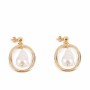 Boucles d´oreilles Femme Shabama Balboa Laiton Baigné dans un éclair d'or Perle baroque 4,5 cm