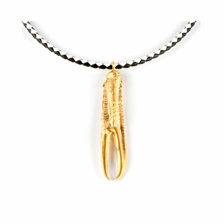 Collier Femme Shabama Tuent Luxe Laiton Baigné dans un éclair d'or Cuir 38 cm