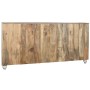 Aparador Home ESPRIT Blanco Cristal Madera de mango 204 x 43 x 101 cm