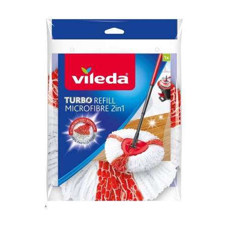 Recambio de Mopa Para Fregar Vileda Turbo 2in1 Rojo/Blanco