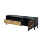 Mueble de TV Cama Meble RTV SOUL Marrón Negro Antracita Metal Aglomerado 177 x 52 x 45 cm