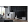 Mueble de TV Cama Meble R VIVA BI/BI+CZ Blanco Negro Laminado Madera MDF Aglomerado 180 x 37 x 40 cm