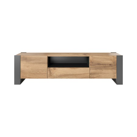 Meubles de télévision Cama Meble WOOD RTV Noir Anthracite Laminé Contre-plaqué 180 x 48 x 44 cm