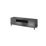 Meubles de télévision Cama Meble REJA RTV GR Noir Graphite Laminé Plastique Bois MDF 184 x 57,5 x 45 cm