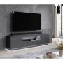 Meubles de télévision Cama Meble REJA RTV GR Noir Graphite Laminé Plastique Bois MDF 184 x 57,5 x 45 cm