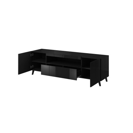 Meubles de télévision Cama Meble REJA RTV CZ Noir Laminé Plastique Bois MDF 184 x 57,5 x 45 cm