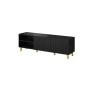 Mueble de TV Cama Meble PAFOS RTV150 CZ Negro Oro Plástico Madera MDF 150 x 52 x 42 cm