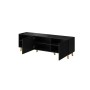 Mueble de TV Cama Meble PAFOS RTV150 CZ Negro Oro Plástico Madera MDF 150 x 52 x 42 cm