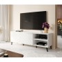 Meubles de télévision Cama Meble ABETO RTV150 BI Blanc Noir Plastique Bois MDF 150 x 52 x 42 cm