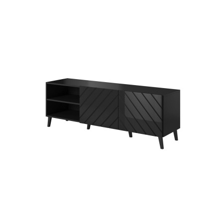 Meubles de télévision Cama Meble ABETO RTV150 CZ Noir Plastique Bois MDF 150 x 52 x 42 cm