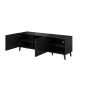 Mueble de TV Cama Meble ABETO RTV150 CZ Negro Plástico Madera MDF 150 x 52 x 42 cm