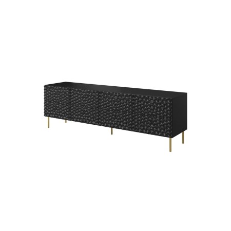 Mueble de TV Cama Meble HOLE RTV190 CZ Negro Oro Laminado Madera MDF Aglomerado 190 x 59,5 x 40,5 cm