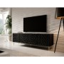 Mueble de TV Cama Meble HOLE RTV190 CZ Negro Oro Laminado Madera MDF Aglomerado 190 x 59,5 x 40,5 cm