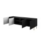 Mueble de TV Cama Meble HOLE RTV190 CZ Negro Oro Laminado Madera MDF Aglomerado 190 x 59,5 x 40,5 cm