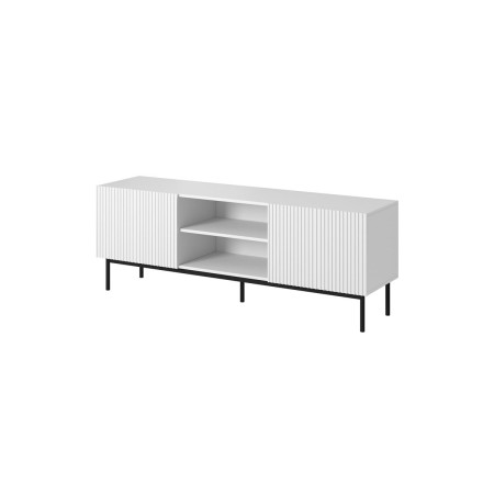 Mueble de TV Cama Meble PAFOS TV15+S BI Blanco Negro Laminado Aglomerado 150 x 60 x 40 cm