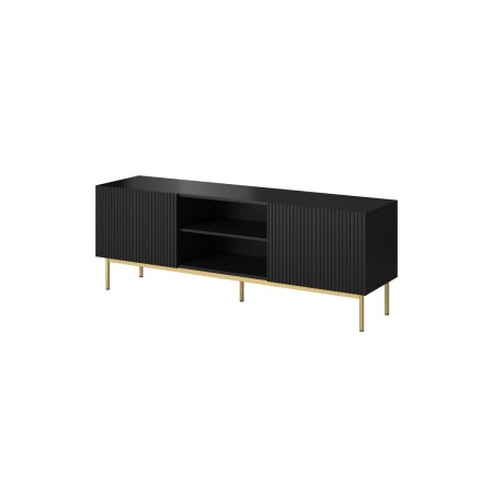 Mueble de TV Cama Meble PAFOS TV15+S CZ Negro Oro Laminado Aglomerado 150 x 60 x 40 cm