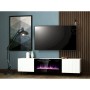 Meubles de télévision Cama Meble PAFOS RTV+K BI         Blanc Noir Laminé Plastique Bois MDF Contre-plaqué 180 x 49 x 4