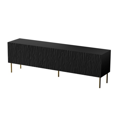 Meubles de télévision Cama Meble JUNGLE RTV190CZ Noir Or Laminé Bois MDF Contre-plaqué 190 x 59,5 x 40,5 cm