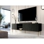 Meubles de télévision Cama Meble JUNGLE RTV190CZ Noir Or Laminé Bois MDF Contre-plaqué 190 x 59,5 x 40,5 cm