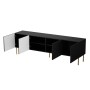 Meubles de télévision Cama Meble JUNGLE RTV190CZ Noir Or Laminé Bois MDF Contre-plaqué 190 x 59,5 x 40,5 cm