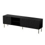 Meubles de télévision Cama Meble JUNGLE RTV190CZ Noir Or Laminé Bois MDF Contre-plaqué 190 x 59,5 x 40,5 cm