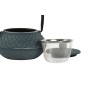 Théière Home ESPRIT Bleu Marron Noir Acier inoxydable Fer 400 ml (3 Unités)