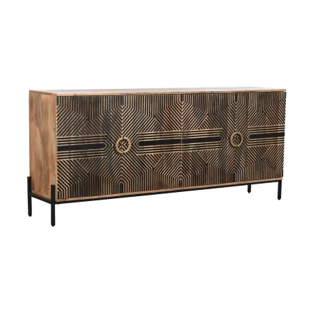 Aparador Home ESPRIT Negro Dorado Natural Madera 180 x 40 x 80 cm