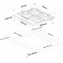 Plaque au gaz BEKO HILW64122SW 59 cm 52,4 cm 7800 W