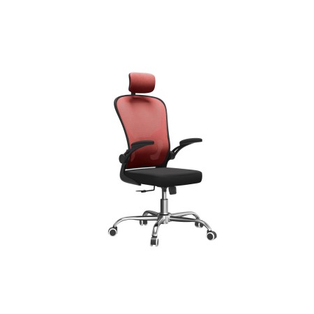 Silla de Oficina con Cabecero Top E Shop FOTEL DORY CZERWONY Negro Rojo