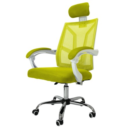 Silla de Oficina con Cabecero Top E Shop FOTEL SCORPIO B/Z Blanco Verde