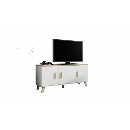 Meubles de télévision Cama Meble LOTTA KOM150 3D Blanc Bois