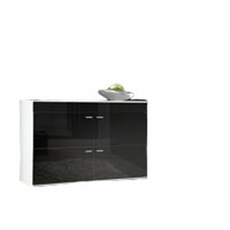 Buffet Cama Meble KLOGOII BI/CZ Blanc Noir Argenté Laminé Plastique Bois MDF