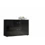 Buffet Cama Meble KLOGOII CZ/CZ Noir Argenté Laminé Plastique Bois MDF