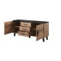 Mueble de TV Cama Meble LOTTA K150 2D3D WOT+B Negro Madera