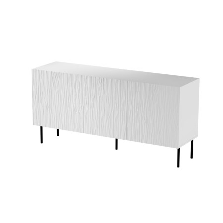 Buffet Cama Meble JUNGLE Blanc Noir Métal Laminé Bois MDF